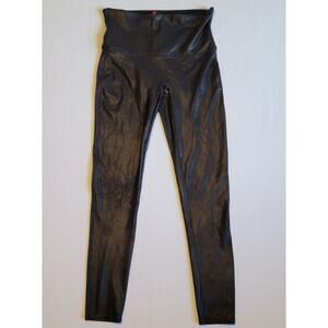 SPANX Faux Leather Leggings Black 2437 size XL
